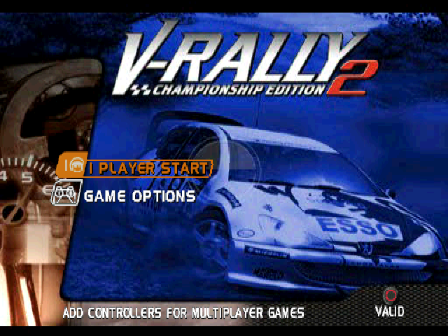 V-Rally Championship Edition 2 title screen for Playstation