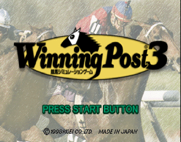 Winning Post 3 title screen for Playstation