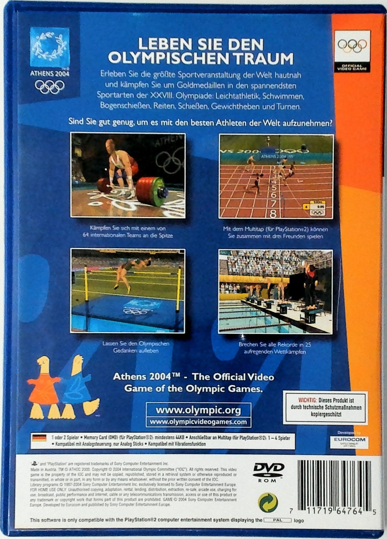 Athens 2004 box art for Playstation 2