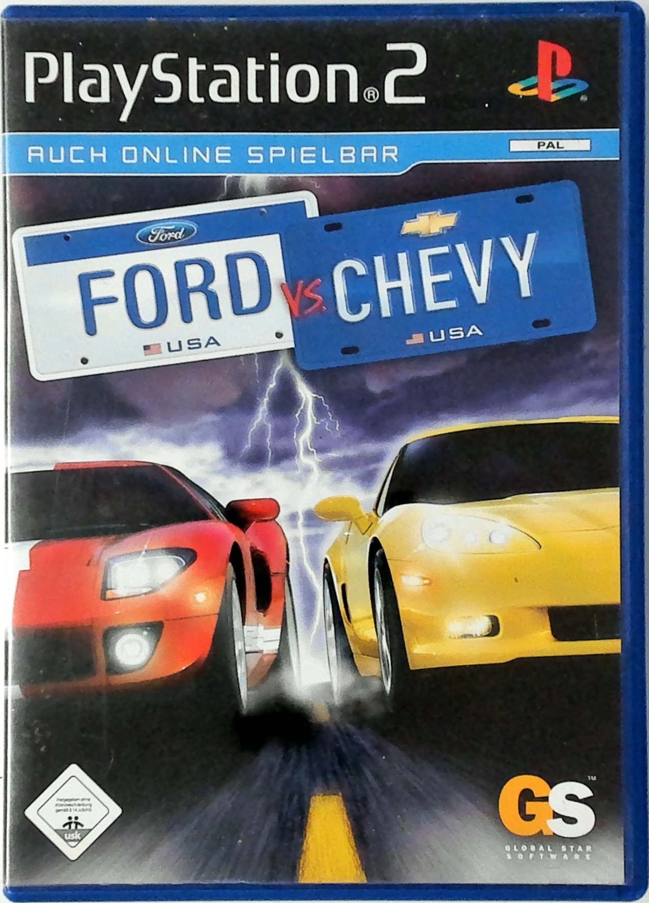 Ford vs. Chevy box art for Playstation 2