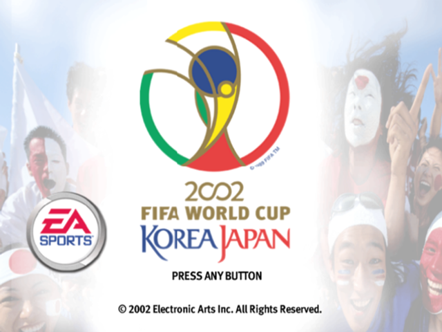 2002 FIFA World Cup Korea Japan title screen for Playstation 2