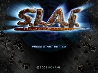 SLAI Steel Lancer Arena International title screen for Playstation 2