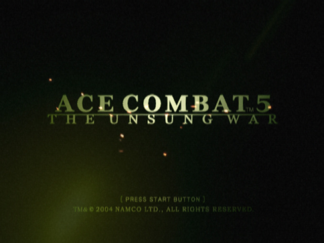 Ace Combat: Squadron Leader title screen for Playstation 2