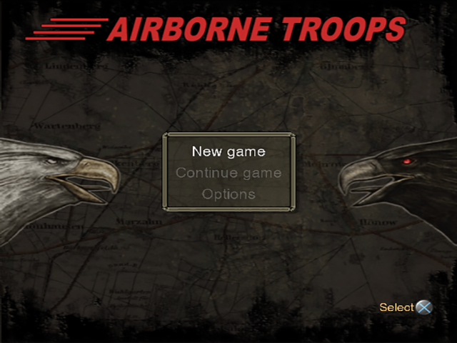 Airborne Troops: Countdown To D-Day title screen for Playstation 2