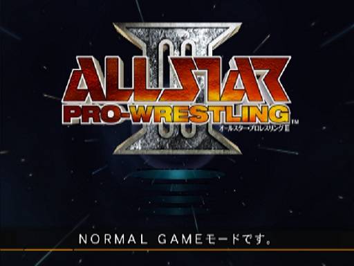 All Star Pro Wrestling III title screen for Playstation 2
