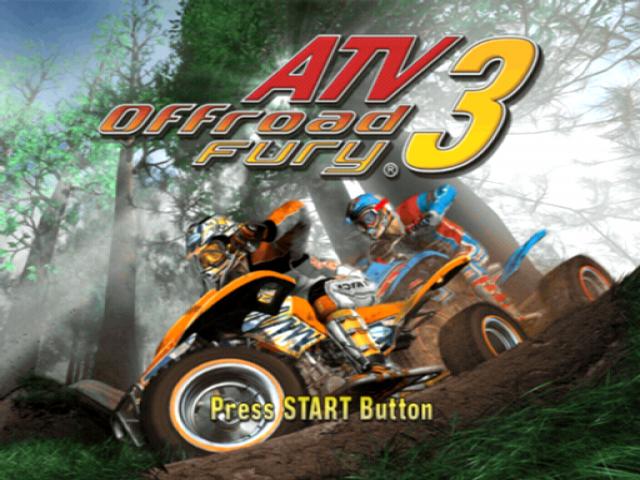 ATV Offroad Fury 3 title screen for Playstation 2