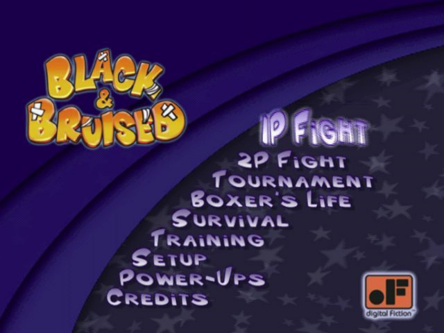 Black and Bruised title screen for Playstation 2