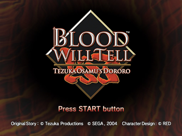 Blood Will Tell title screen for Playstation 2