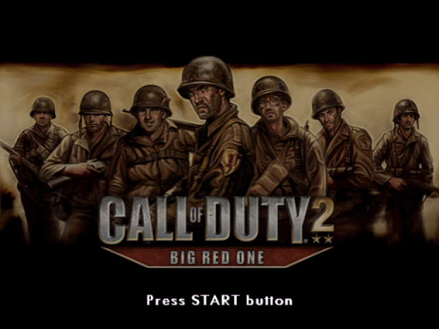 Call of Duty 2 Big Red One title screen for Playstation 2