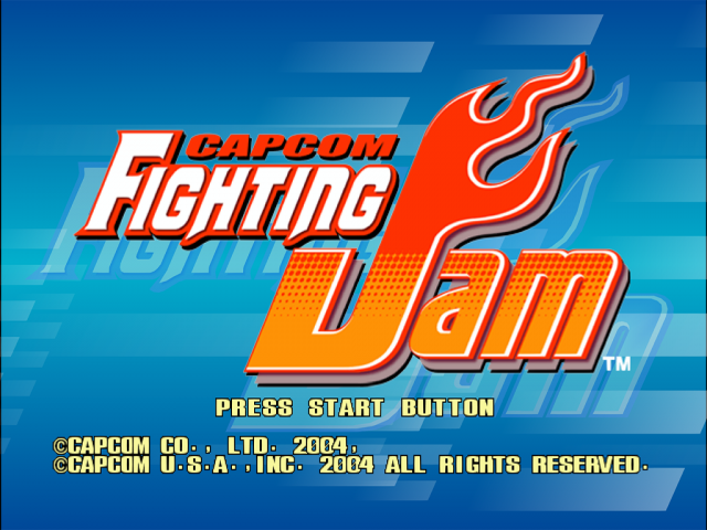 Capcom Fighting Jam title screen for Playstation 2