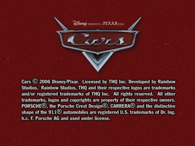 Disney Pixar Cars [Platinum] title screen for Playstation 2