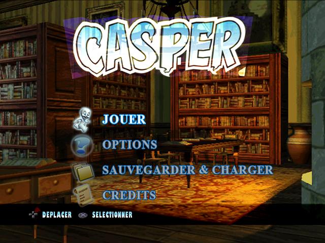 Casper and The Ghostly Trio title screen for Playstation 2
