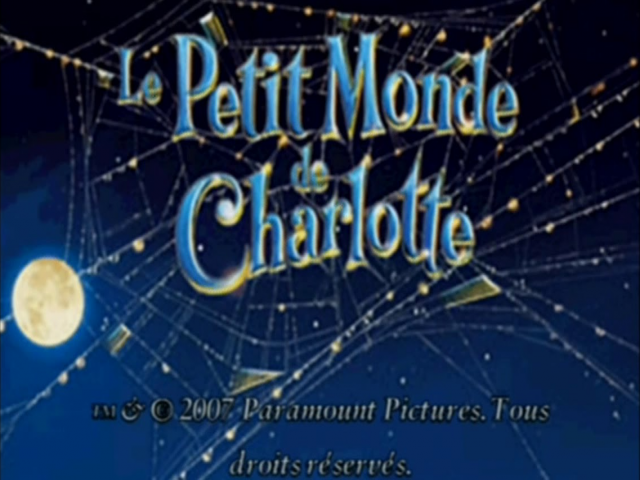 Charlotte's Web title screen for Playstation 2