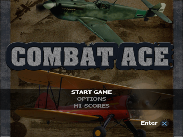 Combat Ace title screen for Playstation 2
