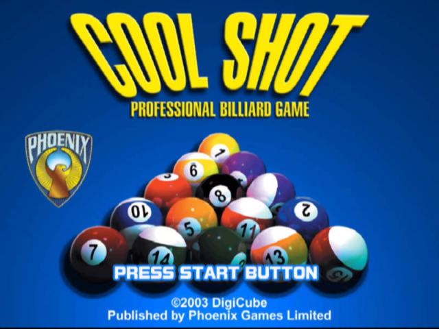 Cool Shot title screen for Playstation 2