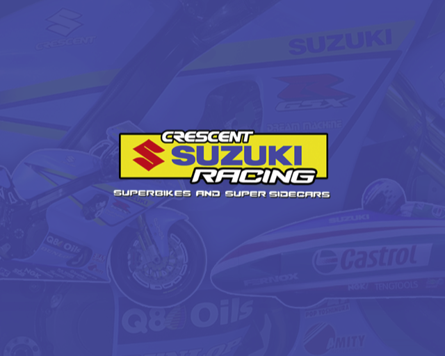 Crescent Suzuki Racing: Superbikes and Super Sidecars title screen for Playstation 2
