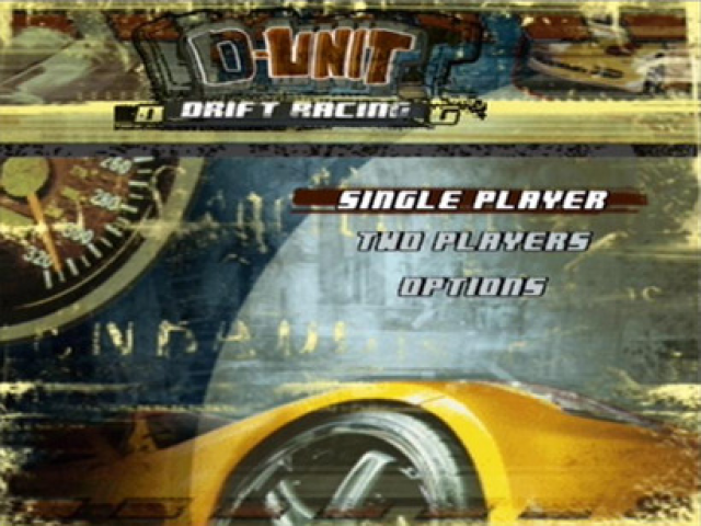 D-Unit Drift Racing title screen for Playstation 2