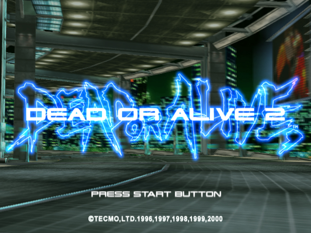 DOA2: Hardcore title screen for Playstation 2