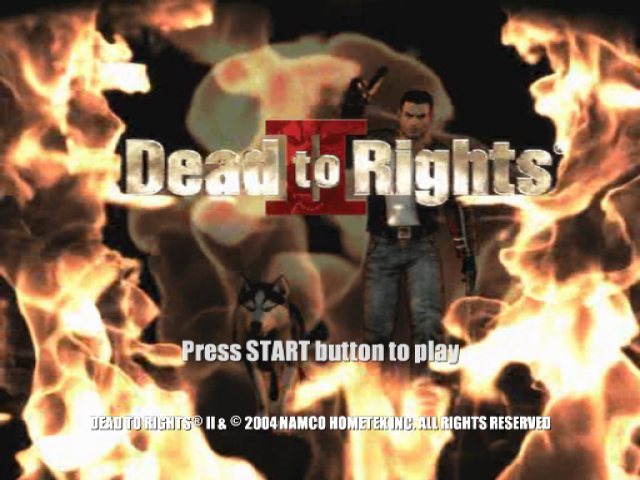 Dead to Rights 2 title screen for Playstation 2