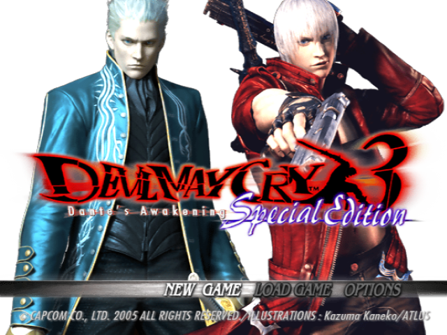 Devil May Cry 3 [Special Edition] title screen for Playstation 2