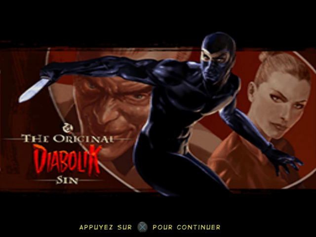 Diabolik: The Original Sin title screen for Playstation 2