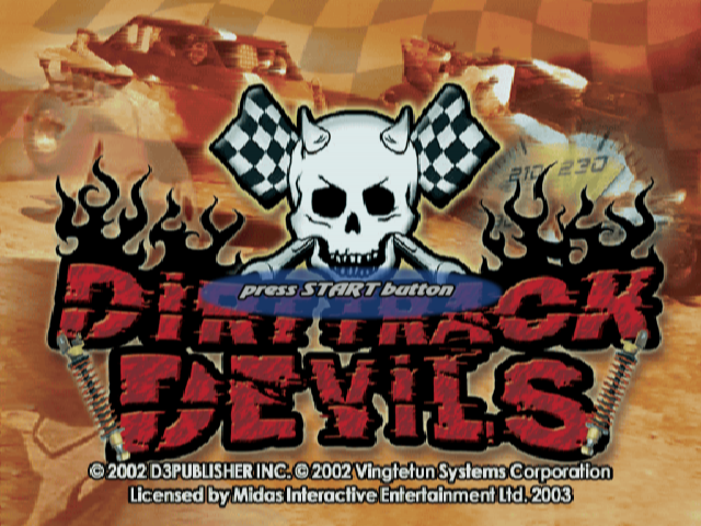 Dirt Track Devils title screen for Playstation 2
