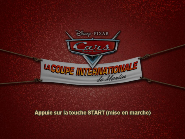 Disney Pixar Cars Mater-National Championship title screen for Playstation 2