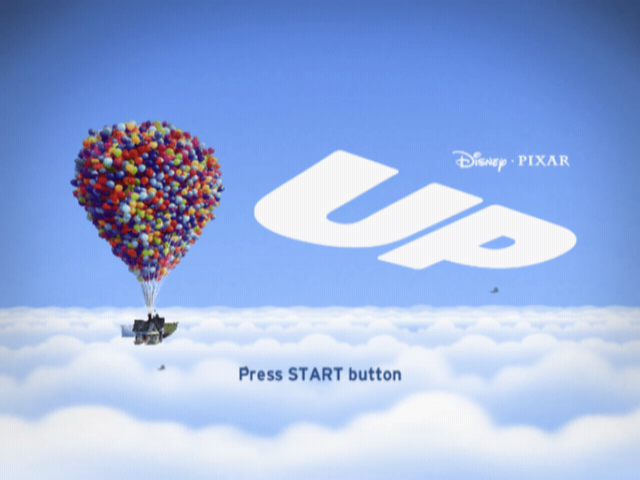 Disney Pixar Up title screen for Playstation 2
