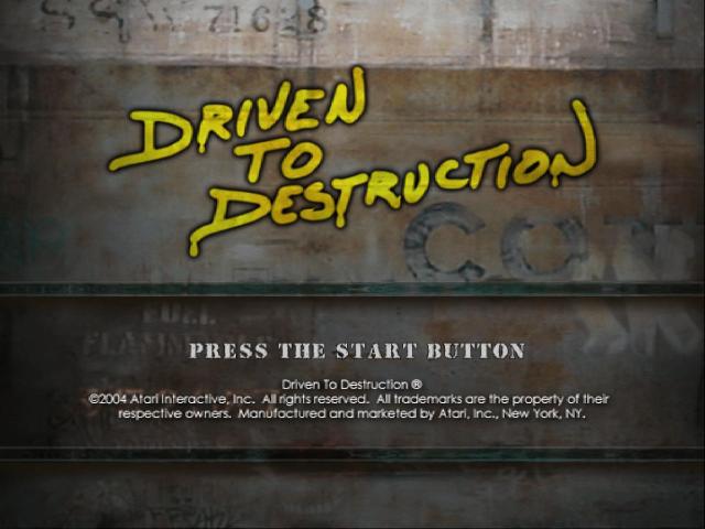 Driven to Destruction title screen for Playstation 2