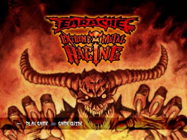 Earache: Extreme Metal Racing title screen for Playstation 2