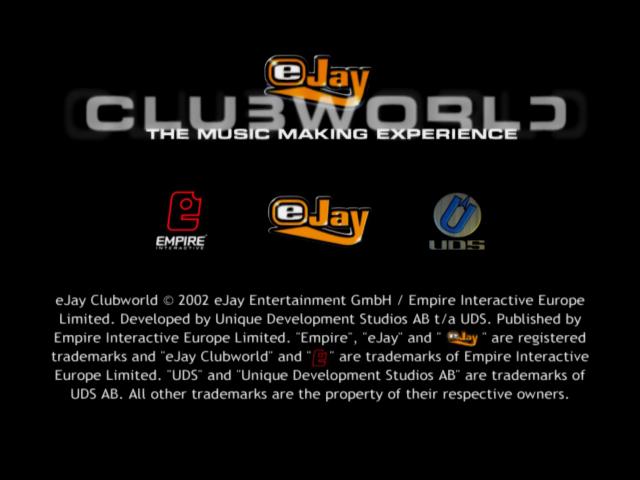 EJay Clubworld title screen for Playstation 2