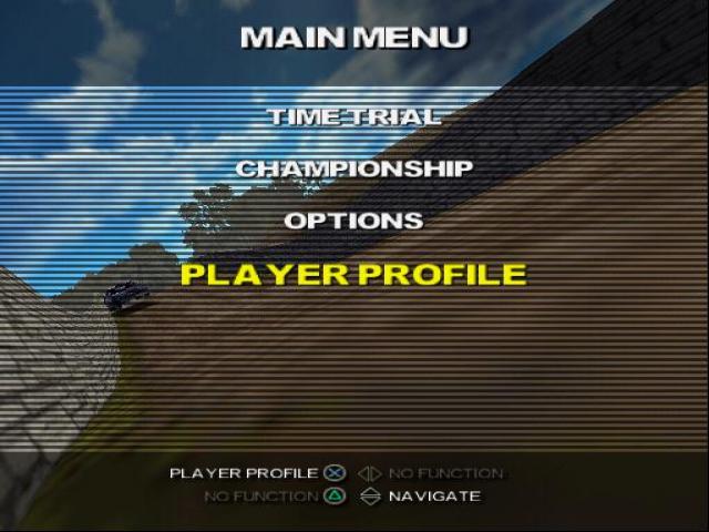 Euro Rally Champion title screen for Playstation 2
