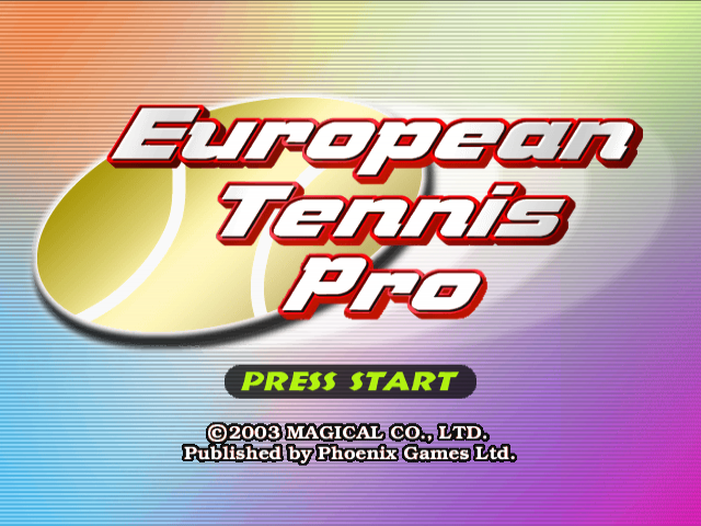European Tennis Pro title screen for Playstation 2