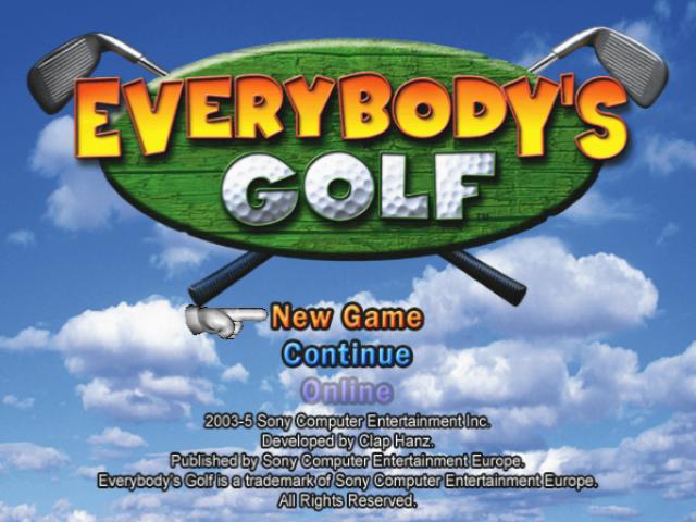 Everybody's Golf 4 title screen for Playstation 2