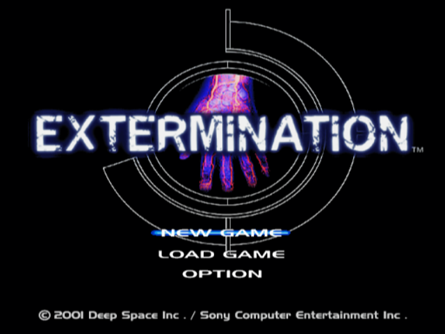 Extermination title screen for Playstation 2