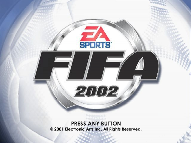 FIFA Football 2002 title screen for Playstation 2