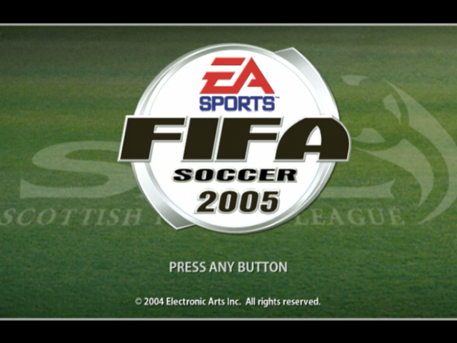 FIFA  Football 2005 title screen for Playstation 2