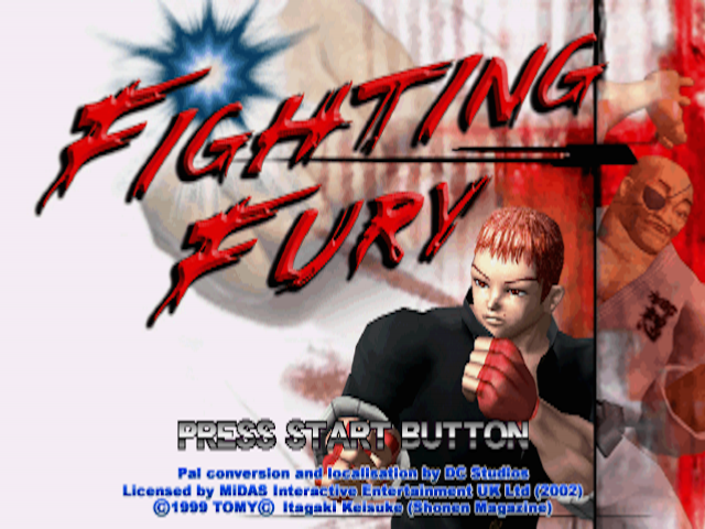 Fighting Fury title screen for Playstation 2