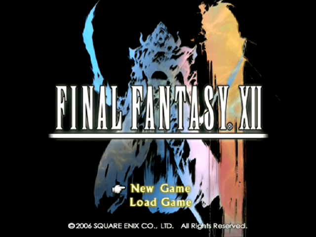 Final Fantasy XII title screen for Playstation 2