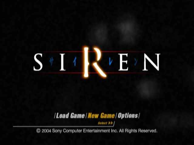 Forbidden Siren title screen for Playstation 2