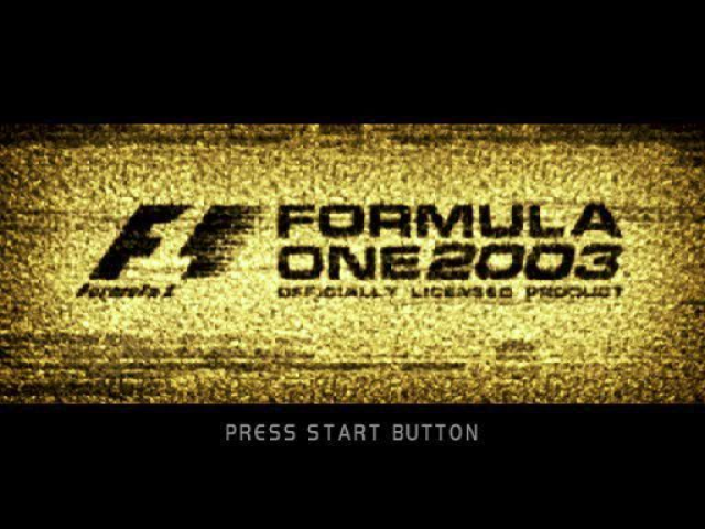 Formula One 2003 title screen for Playstation 2