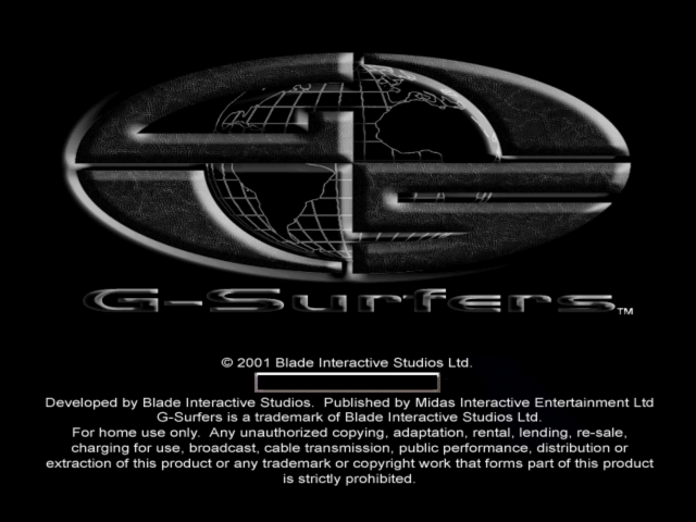 G-Surfers title screen for Playstation 2