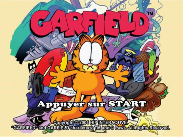 Garfield title screen for Playstation 2