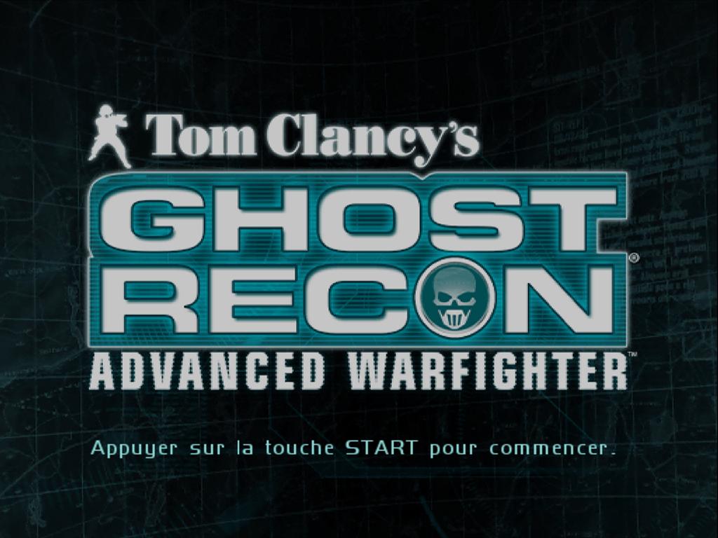 Ghost Recon Advanced Warfighter title screen for Playstation 2