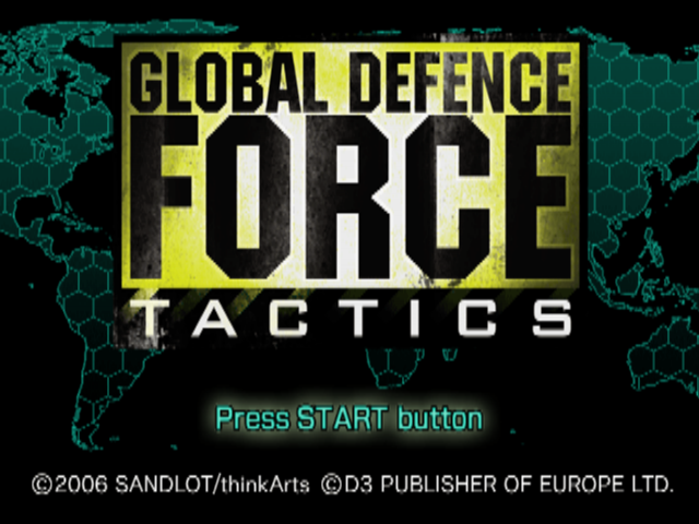 Global Defence Force Tactics title screen for Playstation 2