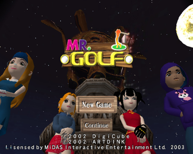 Golful Golf title screen for Playstation 2