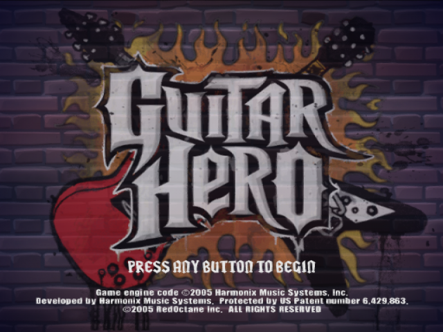Guitar Hero (game only) title screen for Playstation 2