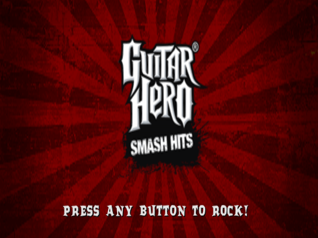 Guitar Hero: Greatest Hits title screen for Playstation 2