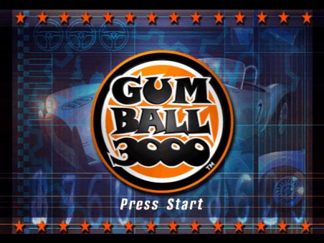 Gumball 3000 title screen for Playstation 2