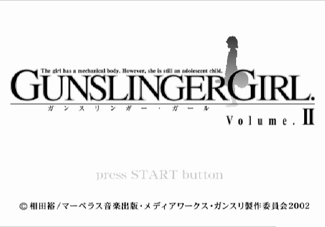 Gunslinger Girl Volume II title screen for Playstation 2
